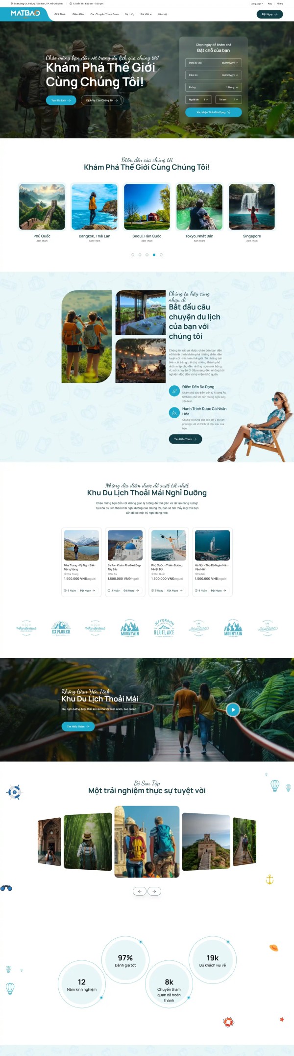 mẫu website du lịch