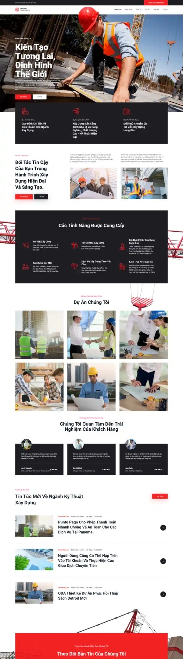 Mẫu website tư vấn thi công xây dựng